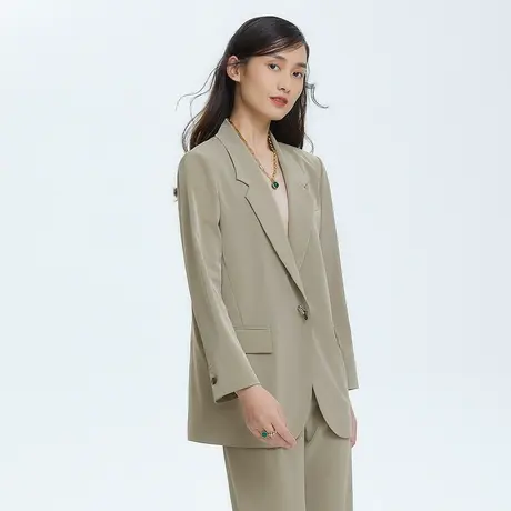 【在淘六公主】俪雅/LANCY商场同款垫肩西服通勤印花外套女图片