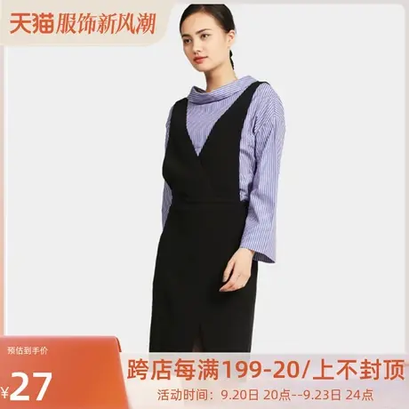 艾格新款春季女装显瘦百搭显瘦高腰纯色吊带连衣裙K357图片