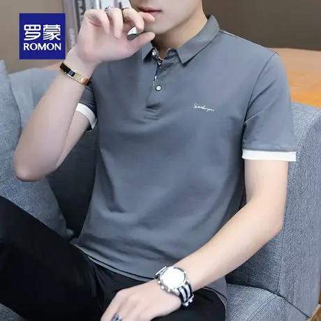 罗蒙男士短袖Polo衫夏季薄款商务休闲带翻领T恤中青年纯棉上衣服图片