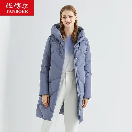 坦博尔羽绒服女中长款防风保暖秋冬外套冬断码福利清仓商品大图