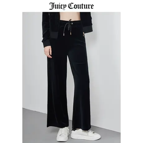 Juicy Couture橘滋阔腿裤女秋冬新款天鹅绒休闲运动微喇休闲裤商品大图