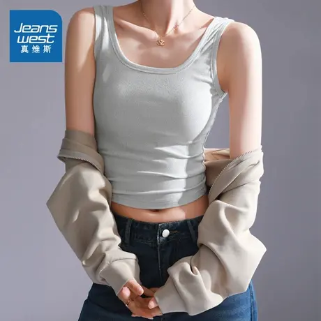 NOB真维斯法式吊带背心女夏2025新款内搭打底修身遮副乳无袖上衣图片