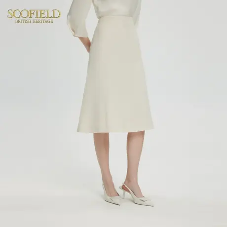 Scofield女装简约通勤纯色半身裙高腰显瘦A字裙夏季短裙图片