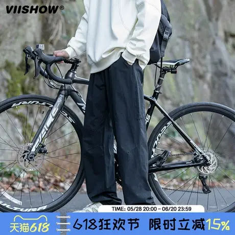 VIISHOW户外防水直筒裤子男春秋季宽松休闲伞兵裤机能风工装裤子商品大图