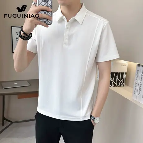 富贵鸟短袖t恤男士夏季2025年新款翻领上衣服高级感休闲Polo衫男商品大图