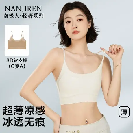 南极人粉底液凉感束胸大胸显小运动内衣防震隐形吊带背心无痕夏薄商品大图