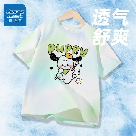 真维斯童装男童短袖t恤夏季2025新款凉感防晒上衣体恤衫儿童夏装商品大图