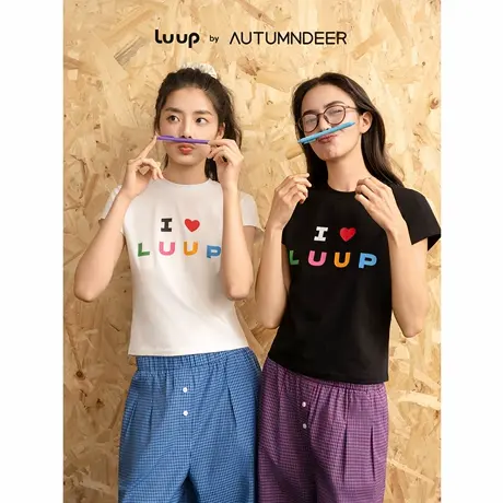 秋鹿Luup | 社交多姿 睡衣女针织双纱短袖2026新款可外穿家居服商品大图