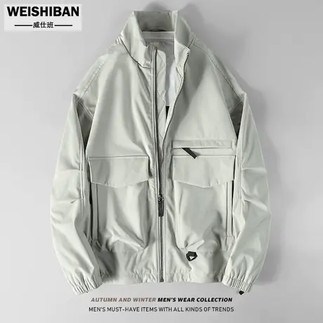 美式休闲机能防水保暖立领夹克男士秋冬多口袋工装防风衣飞行外套商品大图