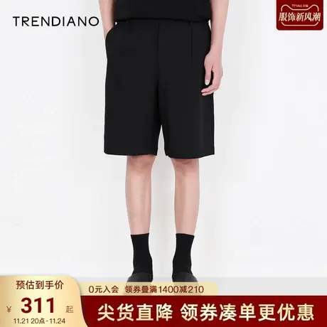 TRENDIANO夏季男装新款官方潮牌宽松百搭短裤商务西裤休闲裤商品大图