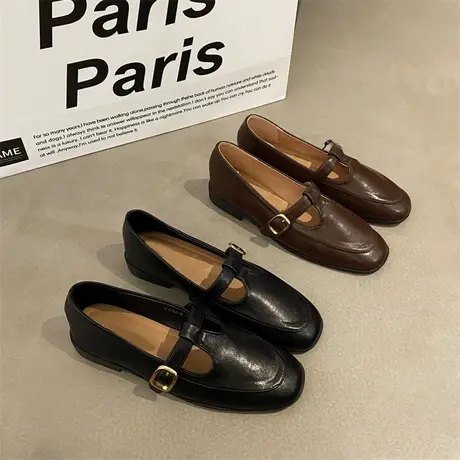 女鞋新款2023爆款时尚气质秋季配裙子粗跟玛丽珍鞋通勤防滑小皮鞋商品大图