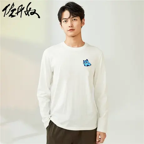 佐丹奴联名t恤男春夏新款纯棉卡通猫咪印花长袖打底衫男91093365商品大图