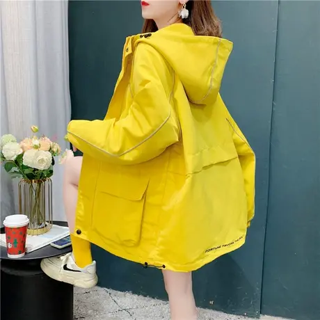 工装外套女连帽春秋2023新款韩版宽松ins潮百搭复古学生港味上衣商品大图