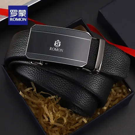 【官方正品】罗蒙男士商务皮带2023新款中青年自动扣裤腰带礼盒装图片