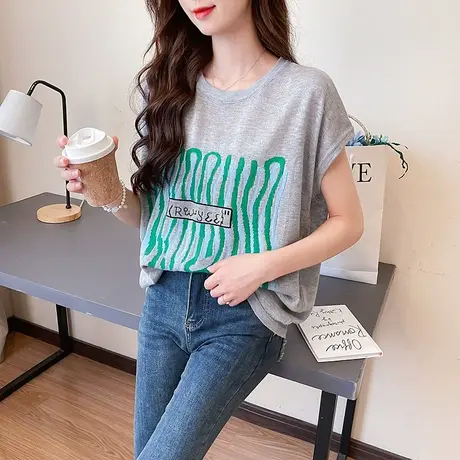 短袖t恤女2023新款夏季女装宽松时尚半袖上衣设计感小众夏装体恤图片