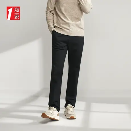 海一家简约舒适长裤2023秋季新款商务基础直筒中年男士休闲裤商品大图