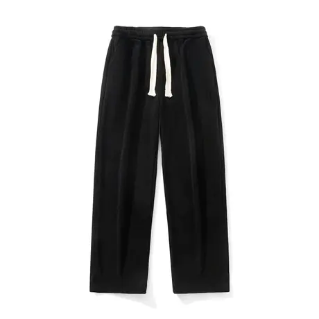 灯芯绒编织抽绳裤子男日系港风chic宽松直筒休闲简约百搭阔腿卫裤商品大图