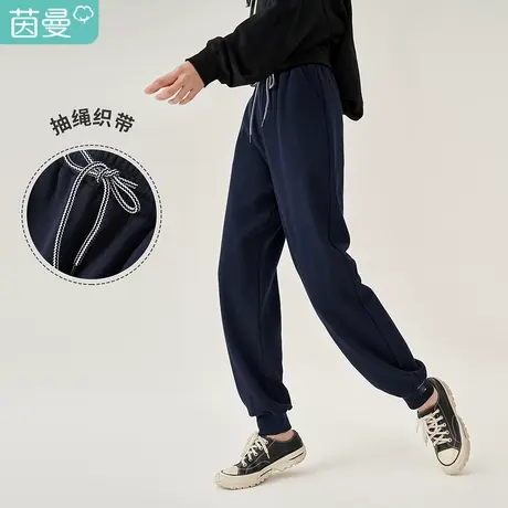 【商场同款】茵曼休闲女2023年春季新款抽绳束脚显瘦松紧卫衣长裤图片