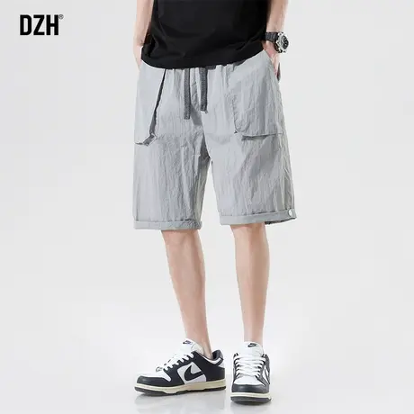 男士灰色冰丝短裤男款夏季运动潮牌休闲五分裤速干宽松2023年新款商品大图