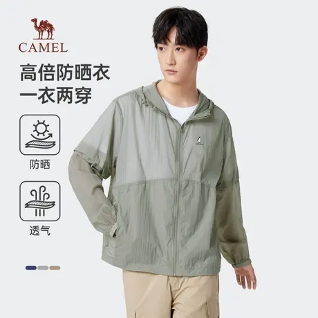 【企鹅联名】Camel/骆驼男装高倍防晒衣upf50+轻盈透气防晒服男商品大图
