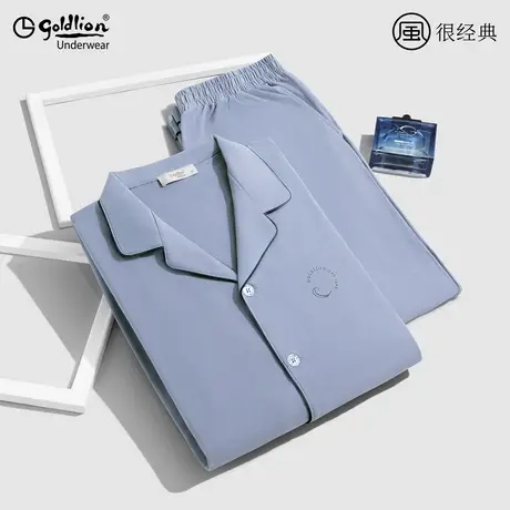 金利来纯棉睡衣男款2025新款春秋男可外穿情侣长袖品牌家居服套装商品大图