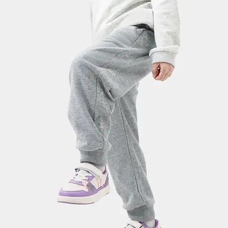 巴布豆儿童裤子春秋薄款男童女童束脚卫裤中大童宽松休闲运动裤春图片