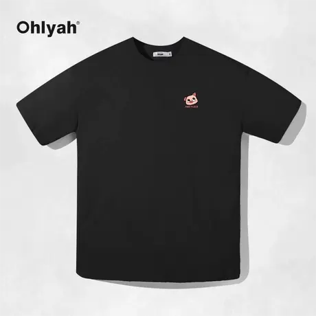 Ohlyah设计师原创卡通品牌小猪t恤情侣百搭宽松圆领纯棉短袖男女商品大图