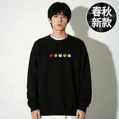 【品牌大码男装】300斤大码男装潮男生打底衫圆领胖子卫衣春秋季商品大图