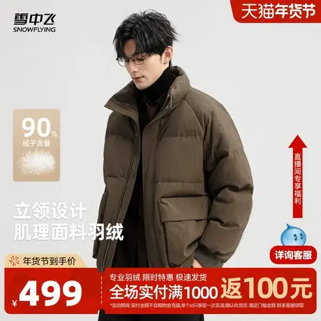 雪中飞2026春新款男士复古面包服羽绒服短款保暖户外运动商品大图