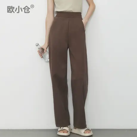 欧小仓 泡芙系列松紧腰十分香蕉裤美拉德运动双面针织出街阔腿裤商品大图