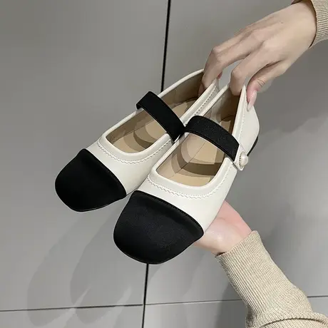 法式玛丽珍小香风鞋子女仙女配裙子2023年新款平底软底一字带单鞋图片
