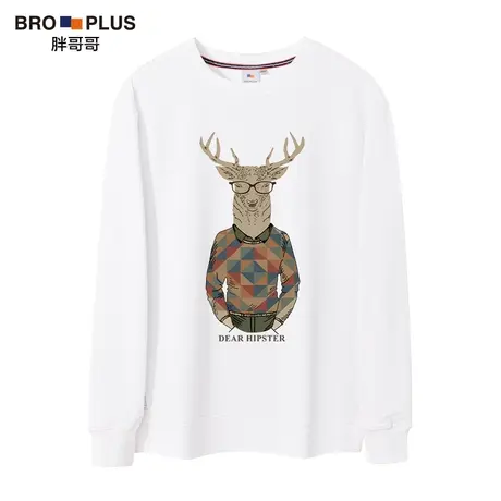 胖哥哥大码男装圆领男士卫衣韩版潮流宽松加肥加大胖子上衣秋季款商品大图