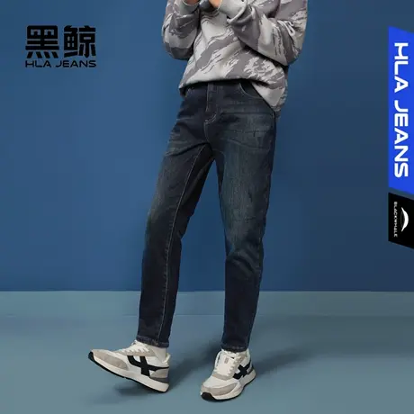 黑鲸HLAJEANS海澜之家旗下潮牌加厚保暖牛仔裤男磨毛内里图片