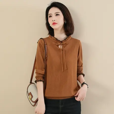 韩潮袭人 复古气质设计感毛衣女修身显瘦打底衫上衣厚图片