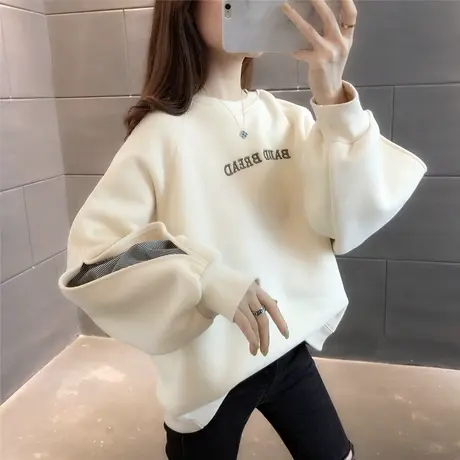 小个子加绒加厚卫衣女装2023年新款时尚欧货洋气外套秋冬短款上衣图片