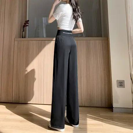 黑色西装阔腿裤女2023年春秋新款高腰垂感直筒宽松显瘦休闲拖地裤商品大图