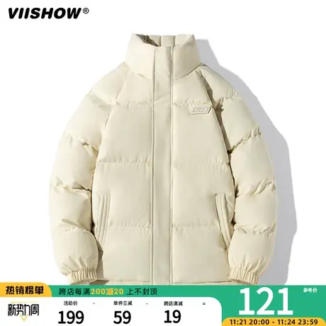 VIISHOW棉服外套男女冬季加绒加厚保暖棉衣韩系宽松棉袄潮牌男生商品大图