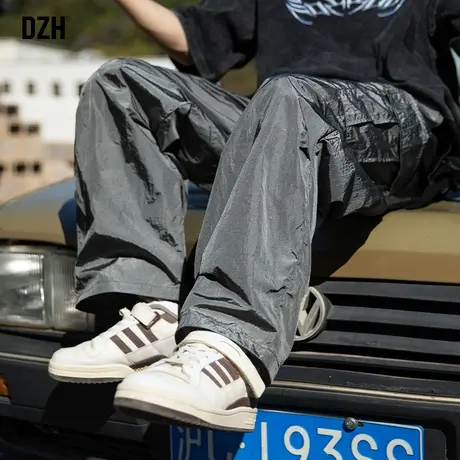 男士美式痞帅工装裤男春秋直筒宽松2024年新款休闲长裤机能冲锋裤商品大图