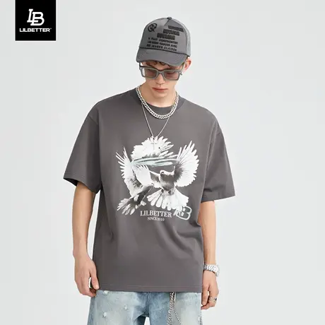 lilbetter短袖t恤印花街头上衣夏季休闲新款男装国潮内搭美式半袖商品大图