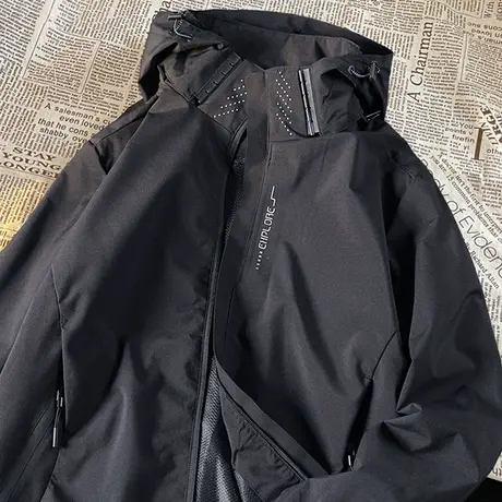 连帽夹克男士春秋季休闲拉链外套运动工装上衣服韩版潮流百搭外衣商品大图