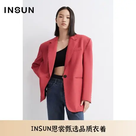 INSUN恩裳夏季流苏衣襟宽松潮流西装外套图片