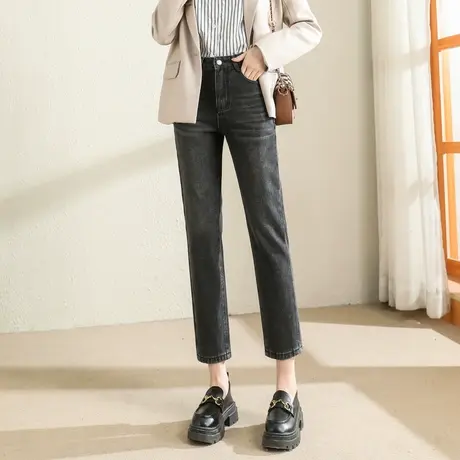 时尚气质牛仔长裤2023年春季新款女士高雅显瘦通勤百搭直筒裤商品大图