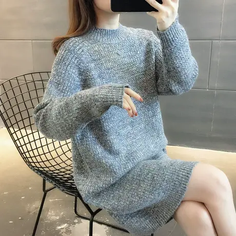 毛衣女装2023新款秋冬季秋款秋装女士宽松毛衣裙外穿打底衫中长款商品大图