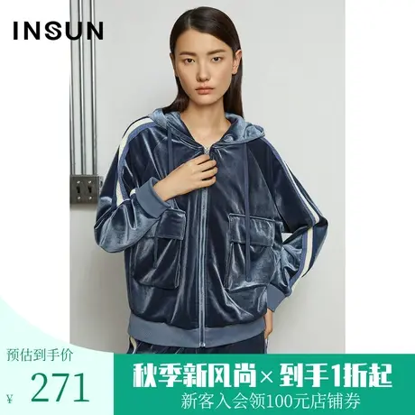 恩裳秋季连帽开衫三公里家居服休闲宽松短外套女图片