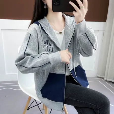 2023年女装秋装休闲外套女加厚卫衣拉链开衫秋款流行上衣爆秋季潮商品大图