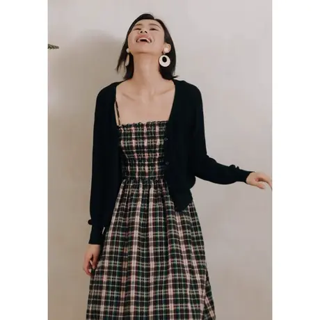 弥古黑色天丝针织开衫防晒披肩女上衣显瘦吊带裙外搭罩衫高级感夏商品大图