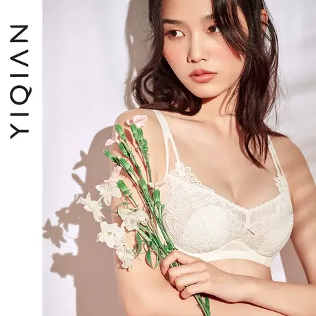 【连胸软胸推荐款】怡倩内衣女薄款夏季大胸显小兔耳朵防走光抹胸商品大图