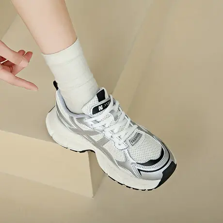 运动鞋女春秋款2024年老爹鞋新款百搭学生网红透气厚底增高休闲鞋商品大图