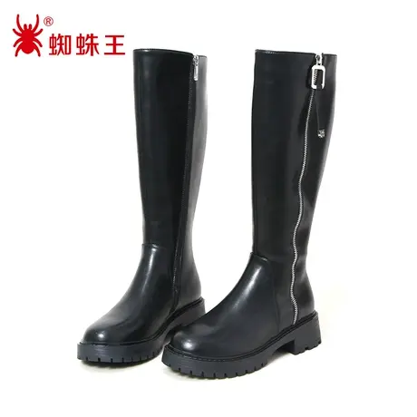 蜘蛛王断码清仓正品骑士靴女2022冬商场新款高筒长靴子女加绒软底图片