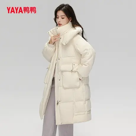 鸭鸭羽绒服女2023年冬季新款宽松短款连帽百搭保暖外套T图片